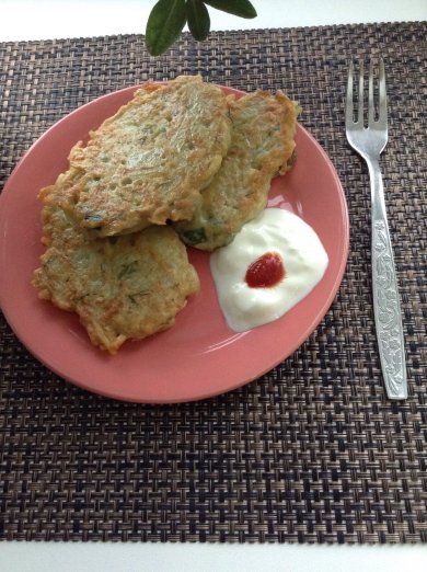 Картофельные оладьи с зеленью. - Шаг 6