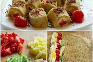 Роллы с творожно- фруктовой начинкой