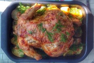 Курица запеченная в духовке с картофелем