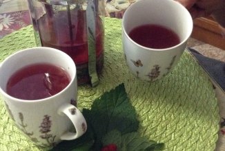 Чай с базиликом и малиной