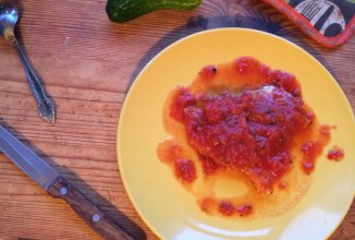 Свиная корейка в томатном соусе.