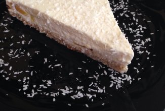 Апельсиновый чизкейк с персиками.