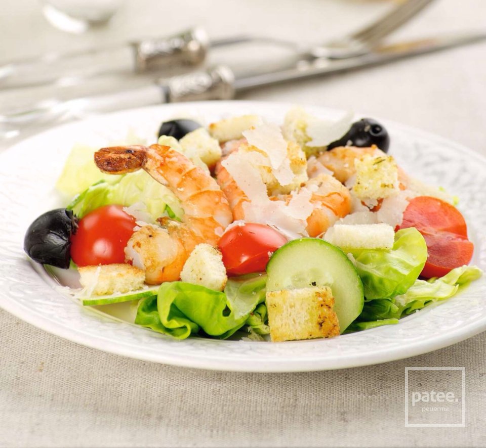 Цезарь с креветками - Шаг 9