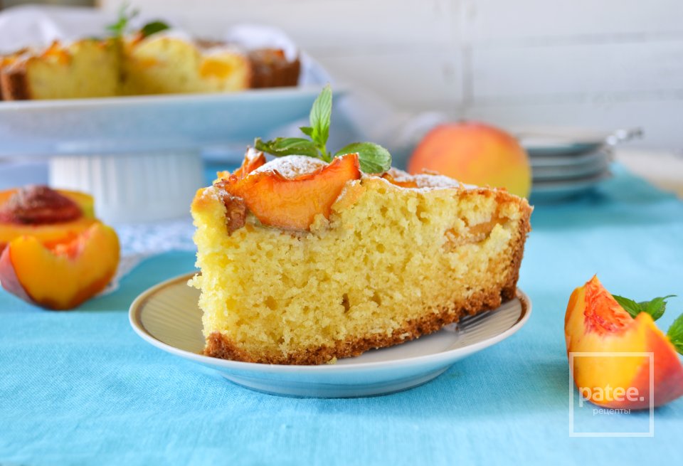 Нежный пирог с персиками - Шаг 14