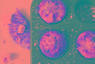 Банановые маффины с белым шоколадом