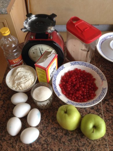 Шарлотка с яблоками и красной смородиной - Шаг 1