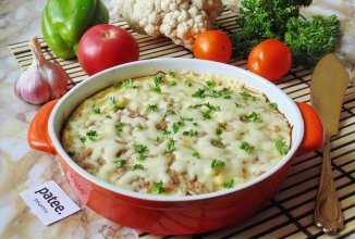 Запеканка из цветной капусты с мясным фаршем