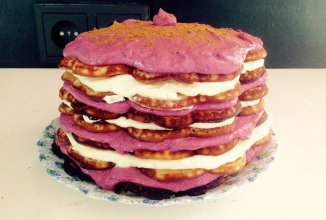 Торт из вафельницы с творожным кремом