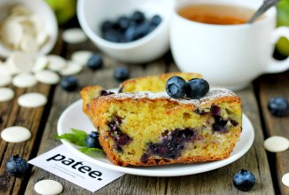 Творожный кекс с голубикой и белым шоколадом