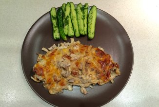 Куриное филе с сыром и грибами