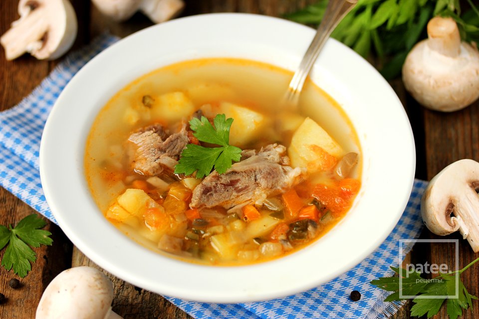 Рассольник со свининой и грибами - Шаг 15