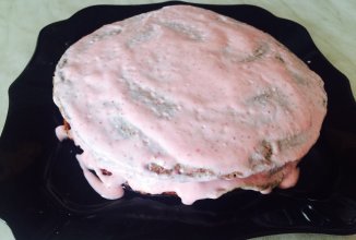 ПП шоколадный торт с клубничным кремом.