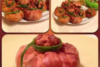 Мешочки из слоеного теста