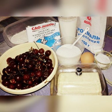 Булочки с черешней - Шаг 1