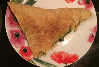 Пирог со шпинатом и грибами