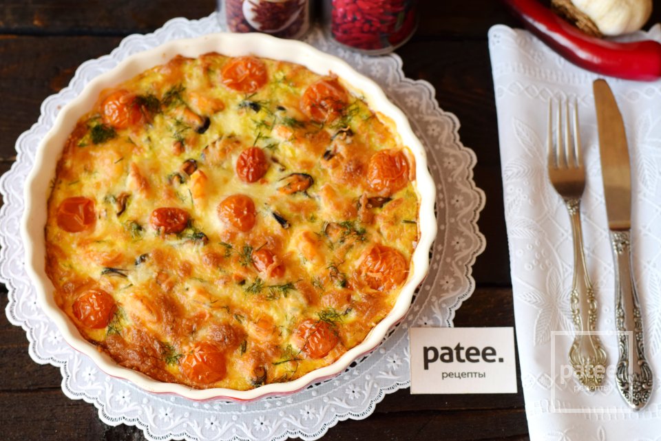 Кабачковый киш с морепродуктами - Шаг 19