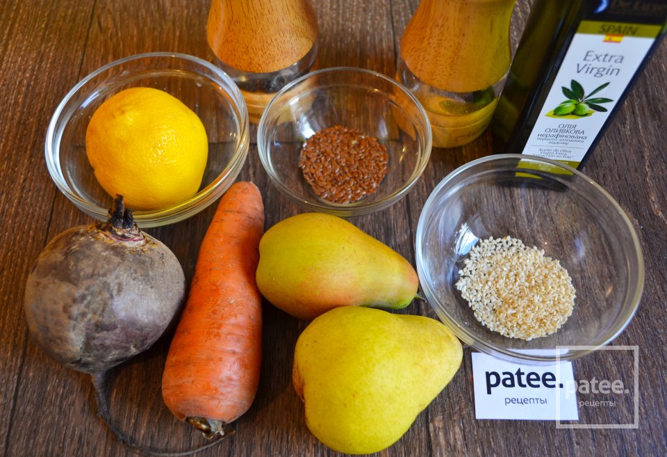 Салат из корнеплодов с грушей - Шаг 1