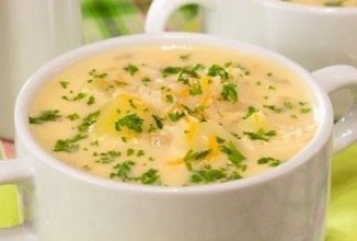 Сырный суп с рисом