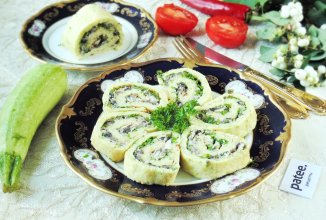 Рулет из кабачков с грибами