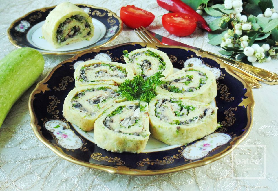 Рулет из кабачков с грибами - Шаг 19