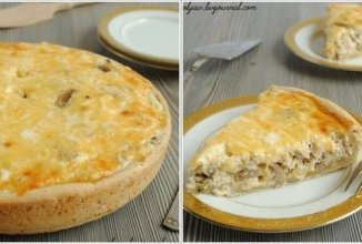 Лоранский пирог с курицей и грибами