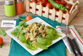 Вешенки в сливочно- шпинатном соусе