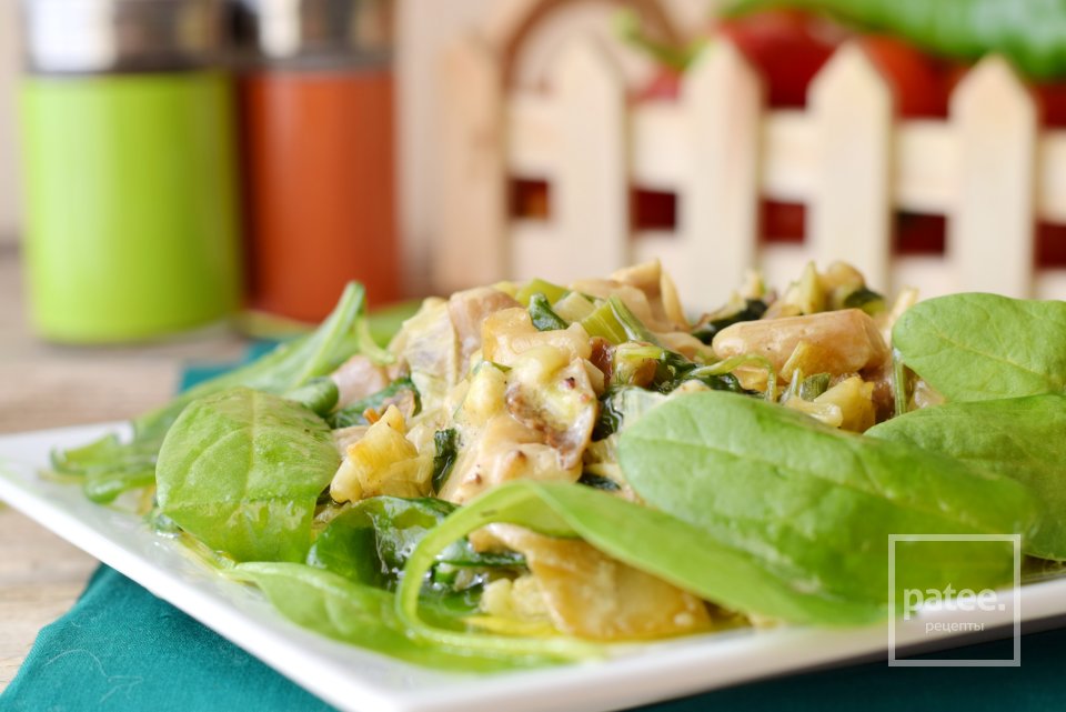 Вешенки в сливочно- шпинатном соусе - Шаг 14