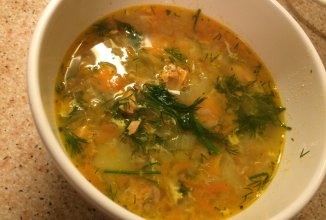 Суп из красной рыбы с яйцом