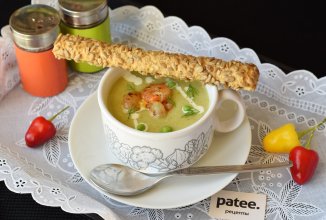 Овощной суп-пюре с креветками