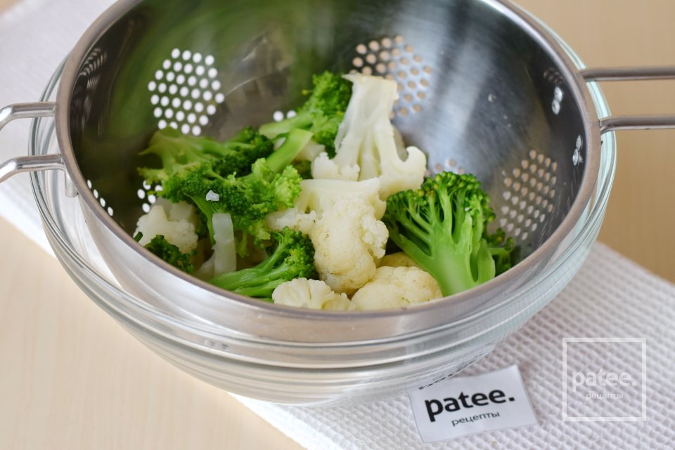 Брокколи и цветная капуста с соусом из болгарского перца - Шаг 12