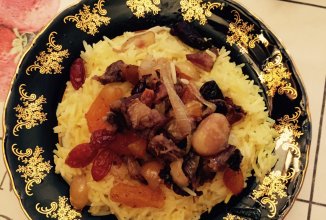 Плов с каштанами и бараниной