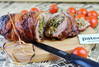 Мясной рулет с полезной начинкой