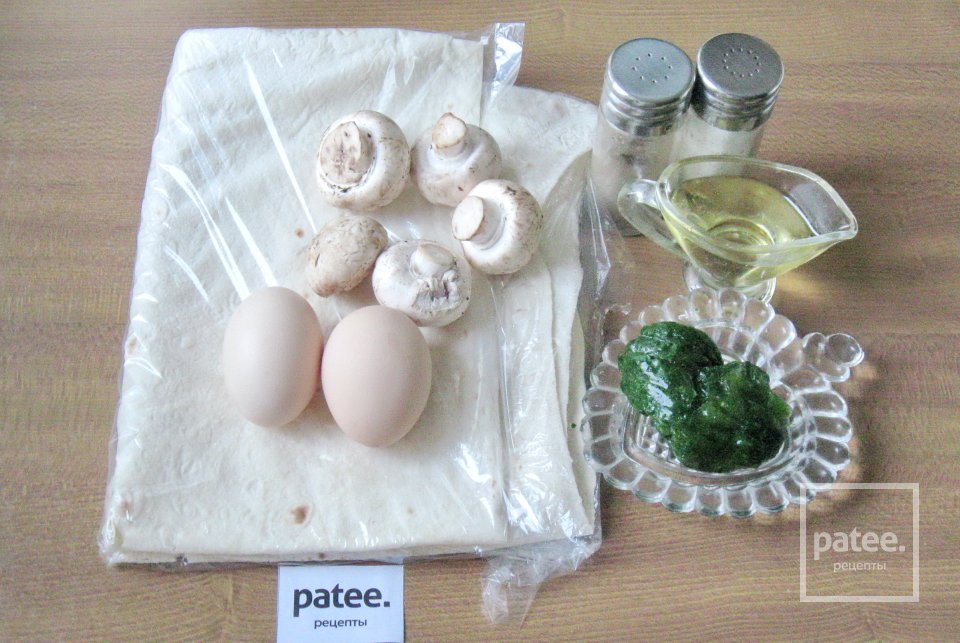 Запеканка из лаваша с грибами и шпинатом - Шаг 1