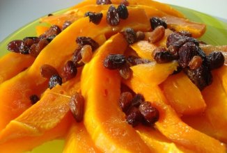 Запеченная тыква с сухофруктами без сахара