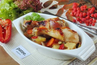 Куриные голени запеченные с овощами