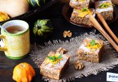 Пирог с тыквой и грецкими орехами