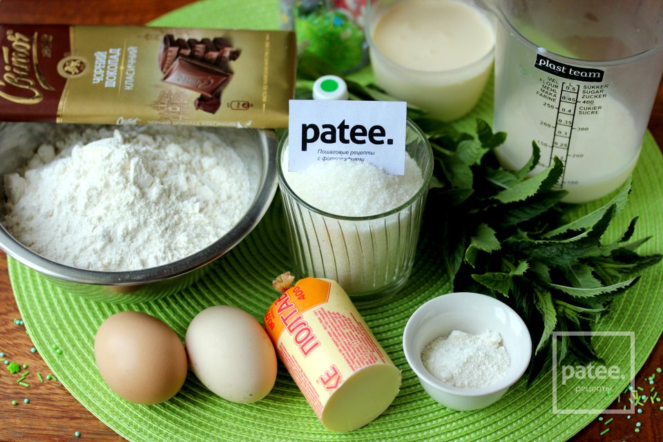 Мятные кексы с шоколадом - Шаг 1