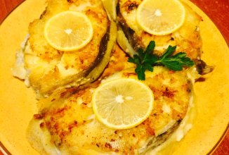 Зубатка,жаренная в кляре