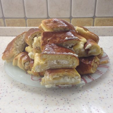 Пироги с яблоком и корицей, творожные рулеты - Шаг 6