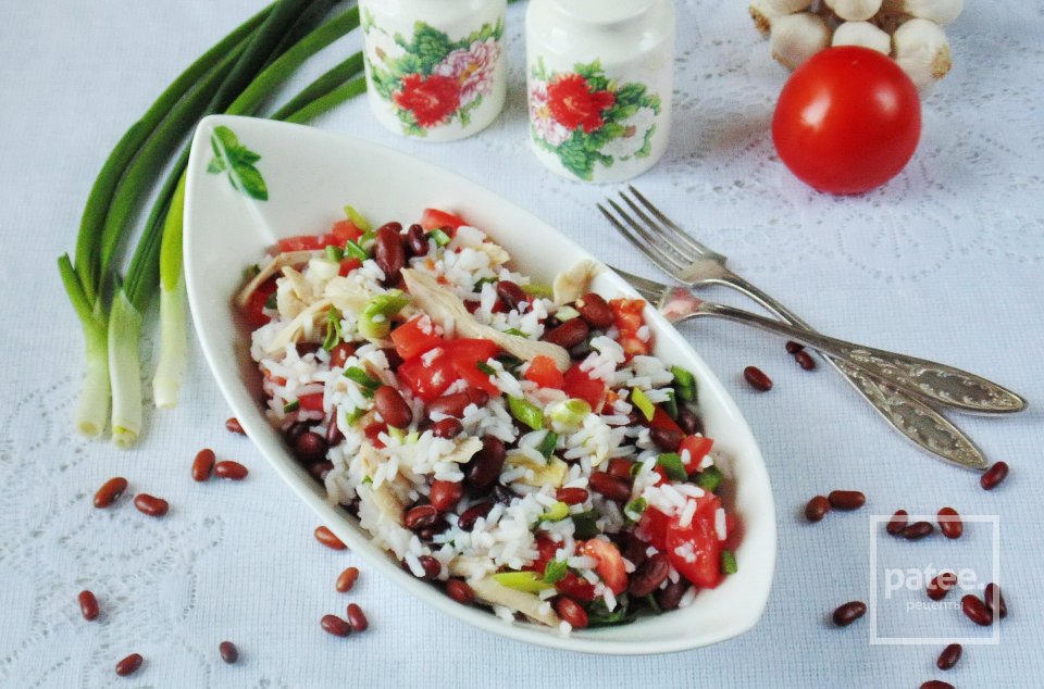 Салат с фасолью, курицей и помидорами - Шаг 13