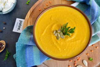 Сливочный суп-пюре с тыквой и чечевицей