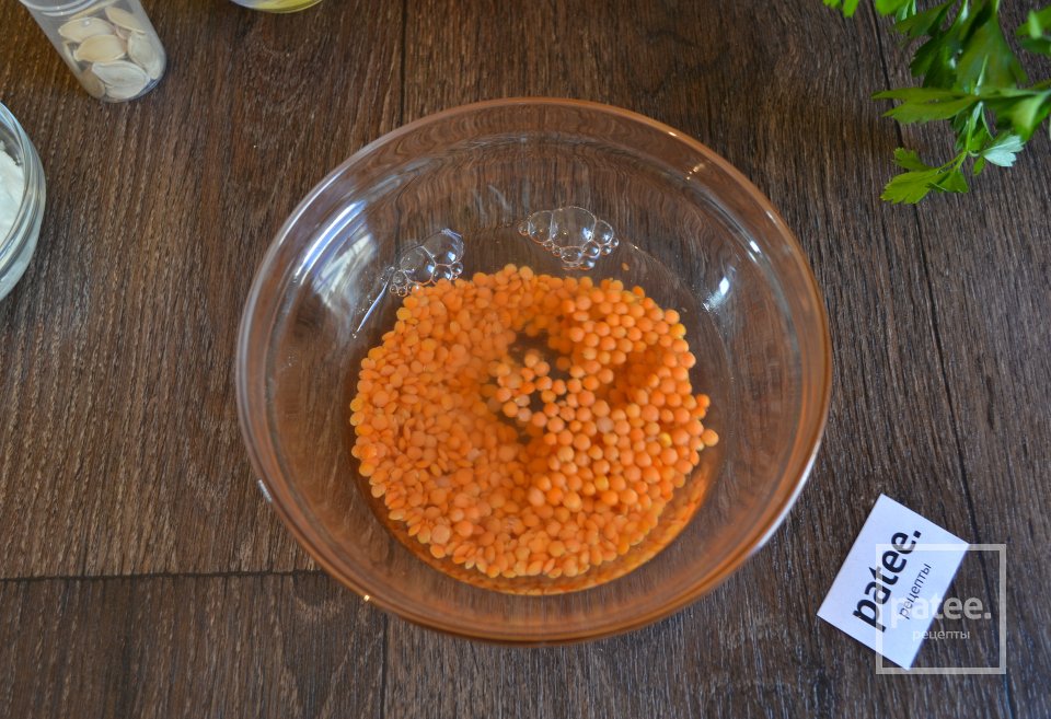 Сливочный суп-пюре с тыквой и чечевицей - Шаг 6