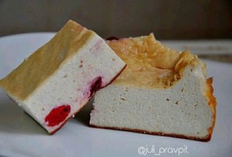 Творожная пп-запеканка с вишней