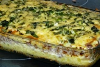 Картофельная запеканка с курицей и сыром🍜