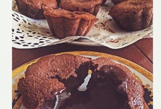 Маффины с жидкой шоколадной начинкой😍