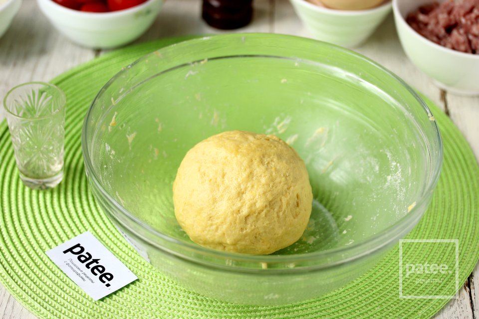 Киш с фрикадельками и сыром моцареллой - Шаг 5