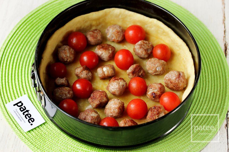 Киш с фрикадельками и сыром моцареллой - Шаг 17