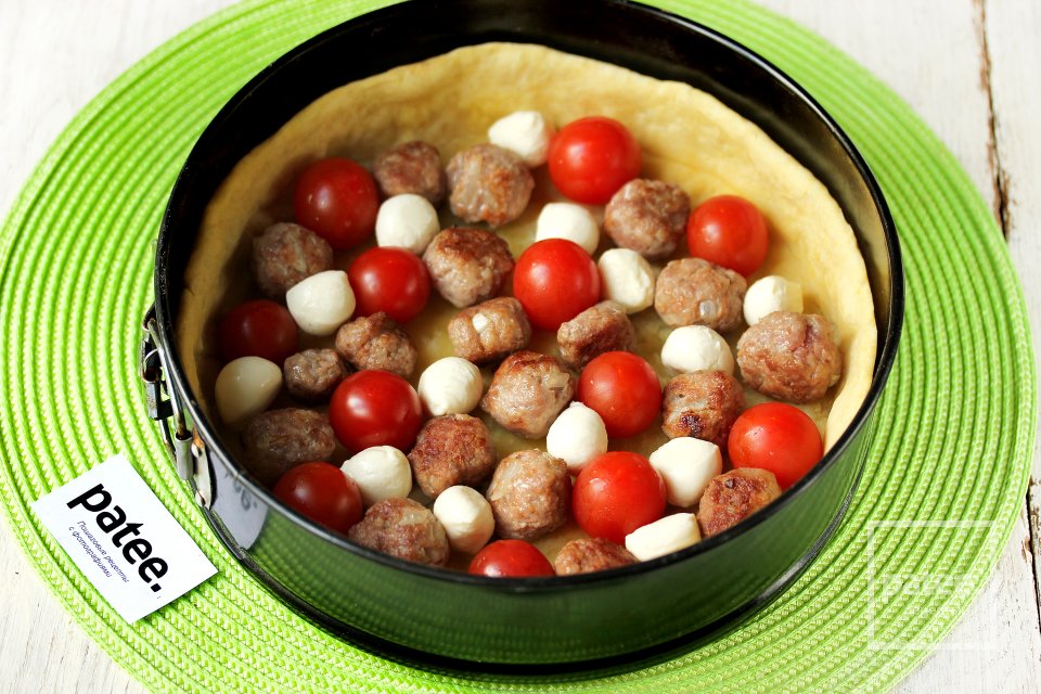 Киш с фрикадельками и сыром моцареллой - Шаг 18