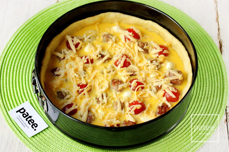 Киш с фрикадельками и сыром моцареллой - Шаг 19