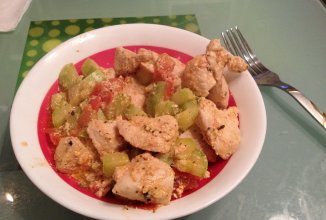 Легкий ужин из сливочной курицы с овощами